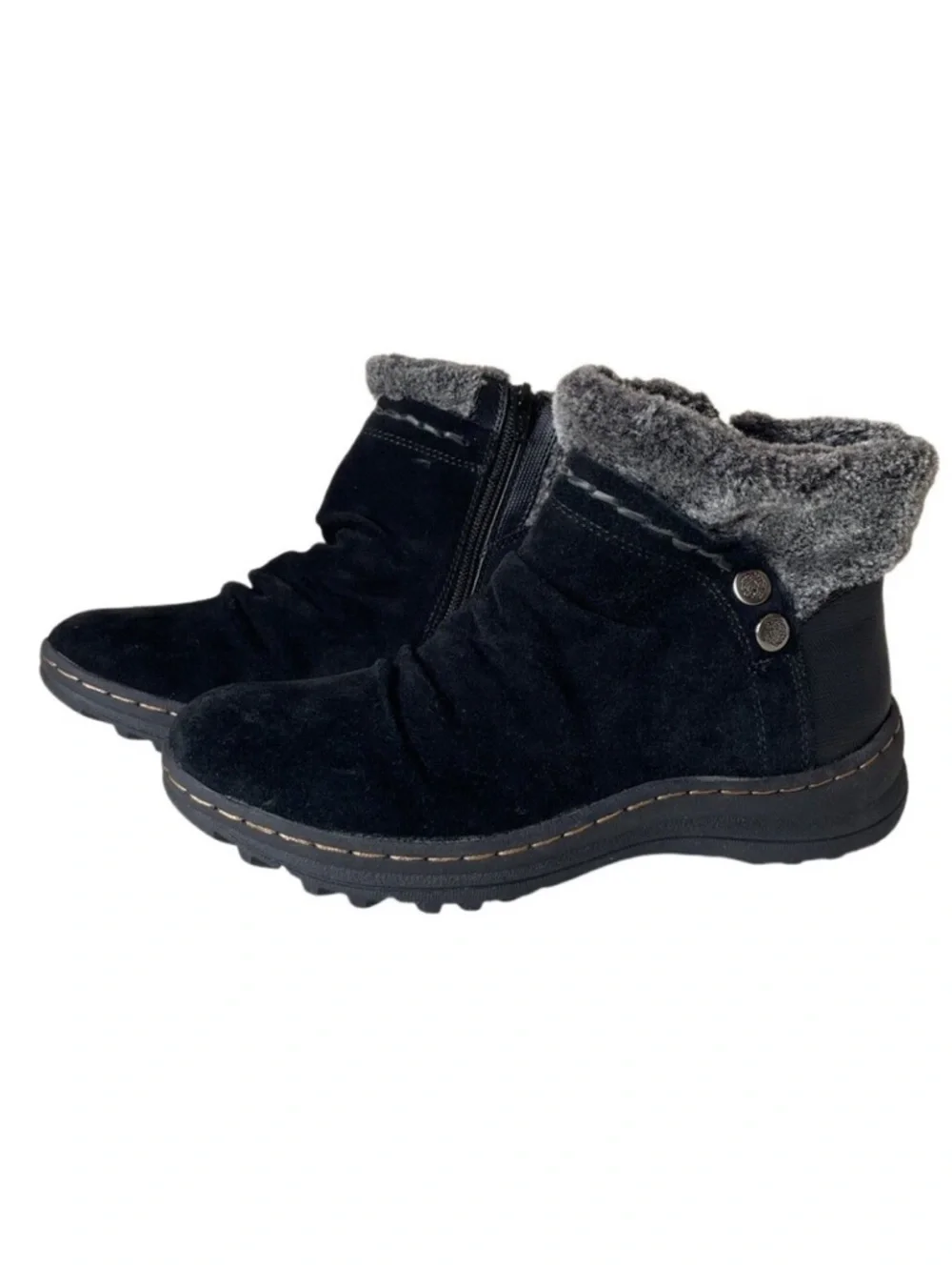 Baretraps Alick Black Slouchy Suede Winter Booties Size 6.5